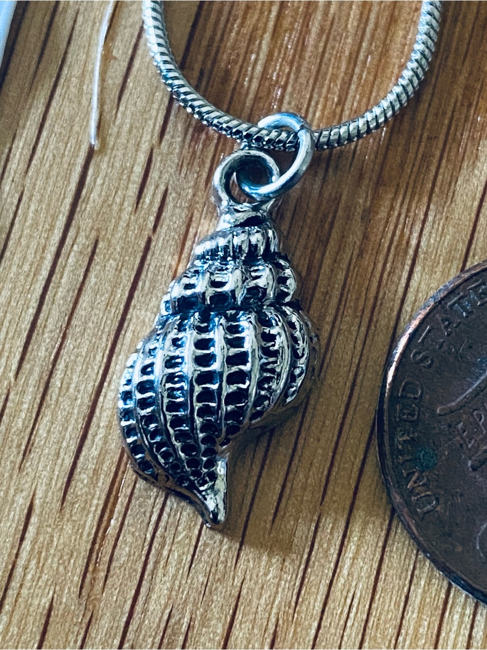 Silver-Tone Seashell Pendant Necklace
